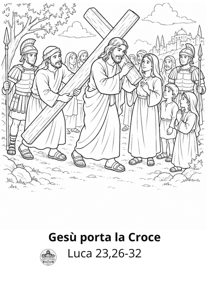 Disegno da colorare: Gesù porta la croce