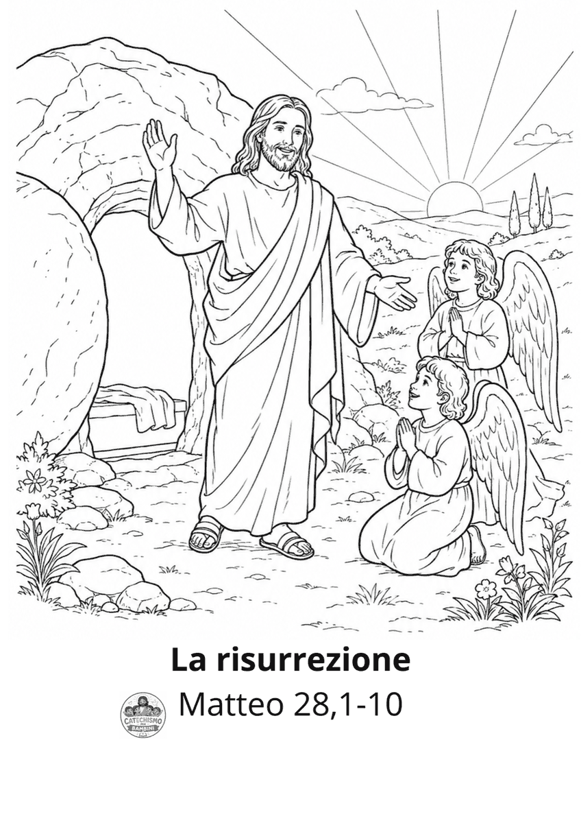 Disegno da colorare: La risurrezione di Gesù