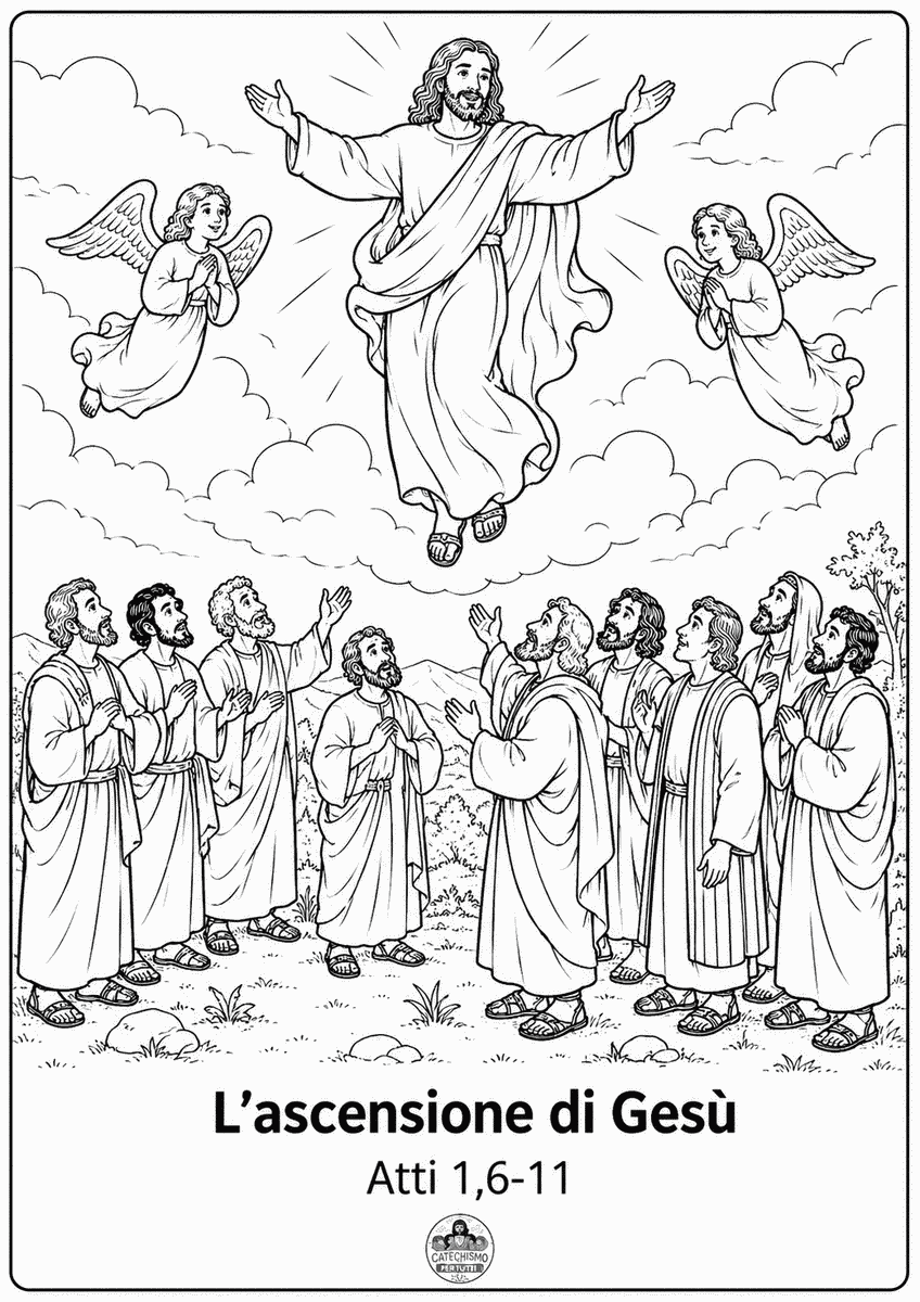 Disegno da colorare: L'ascensione di Gesù