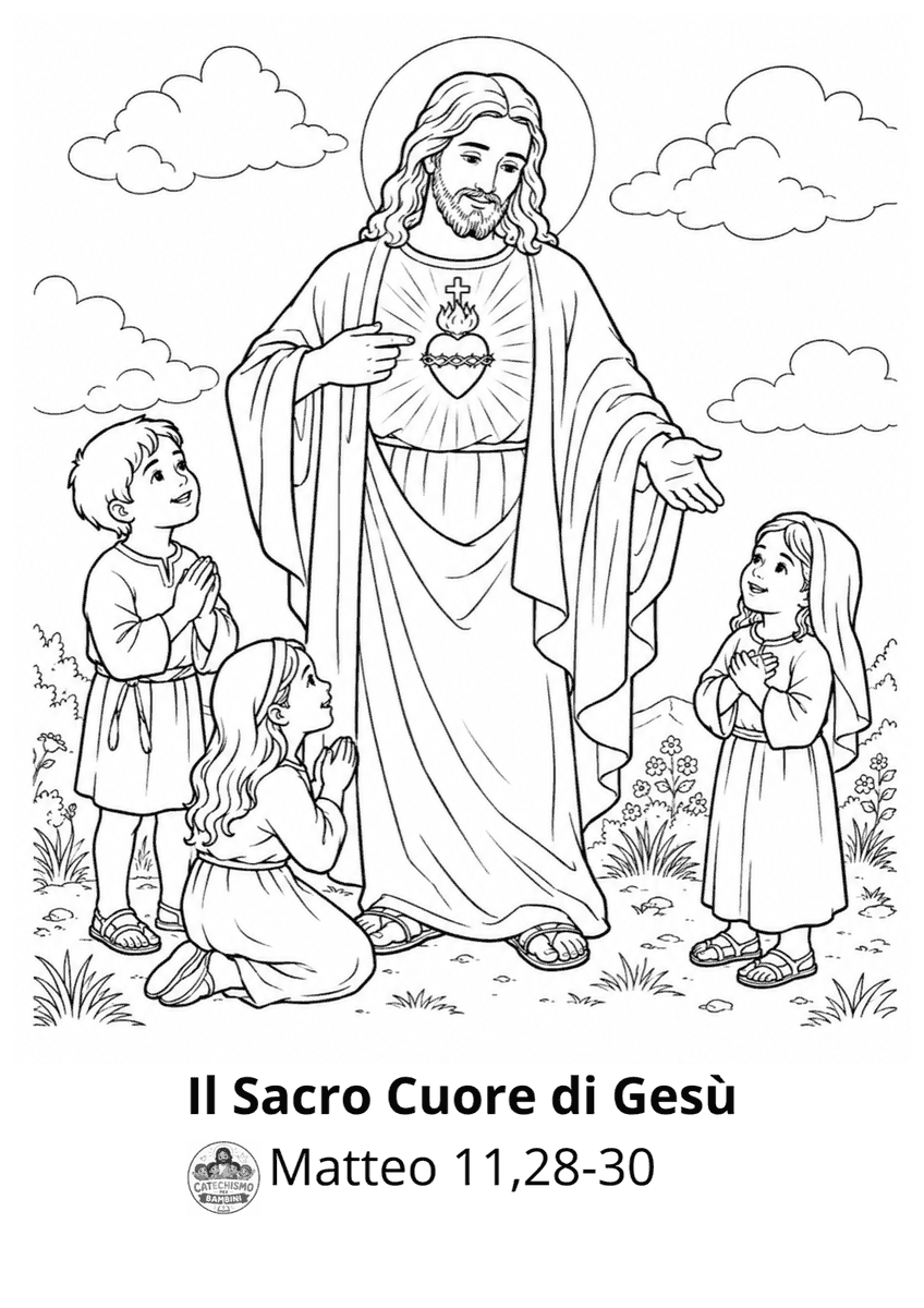 Disegno da colorare: Il Sacro Cuore di Gesù