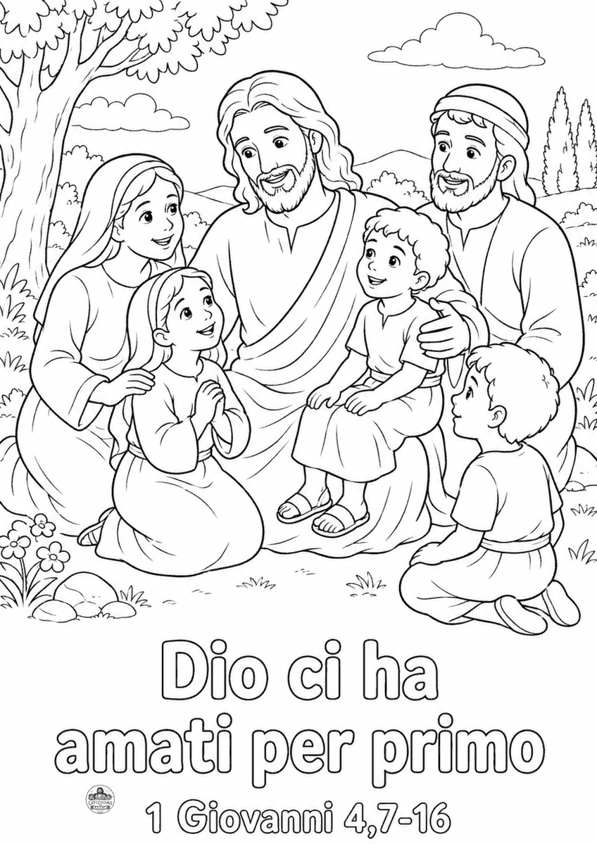 Disegno da colorare: Dio ci ha amati per primo