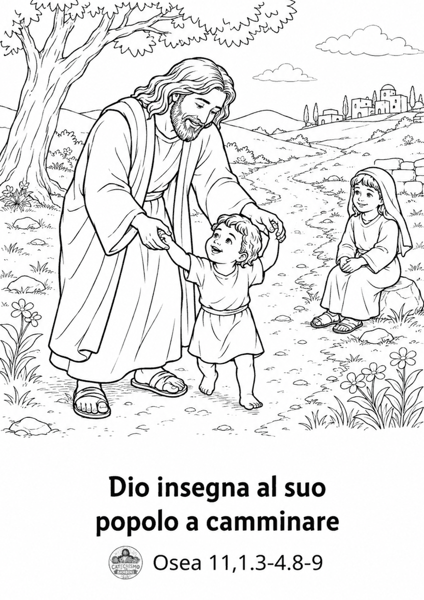 Disegno da colorare: Dio insegna al suo popolo a camminare