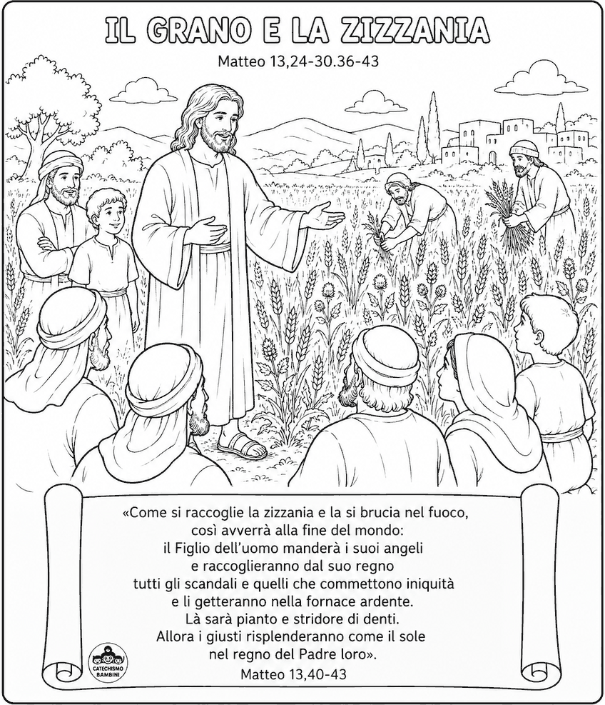 Disegno da colorare: Il grano e la zizzania
