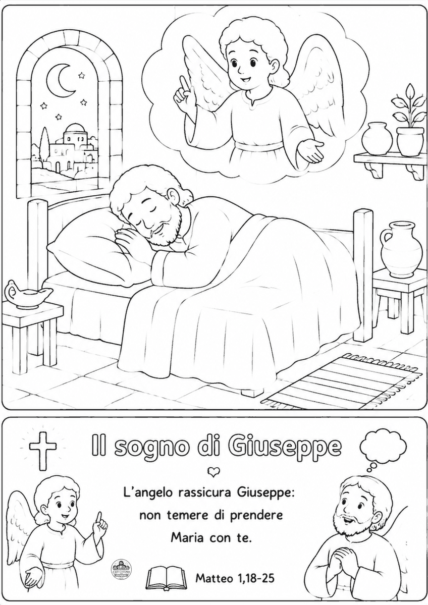 Disegno da colorare: Il sogno di Giuseppe