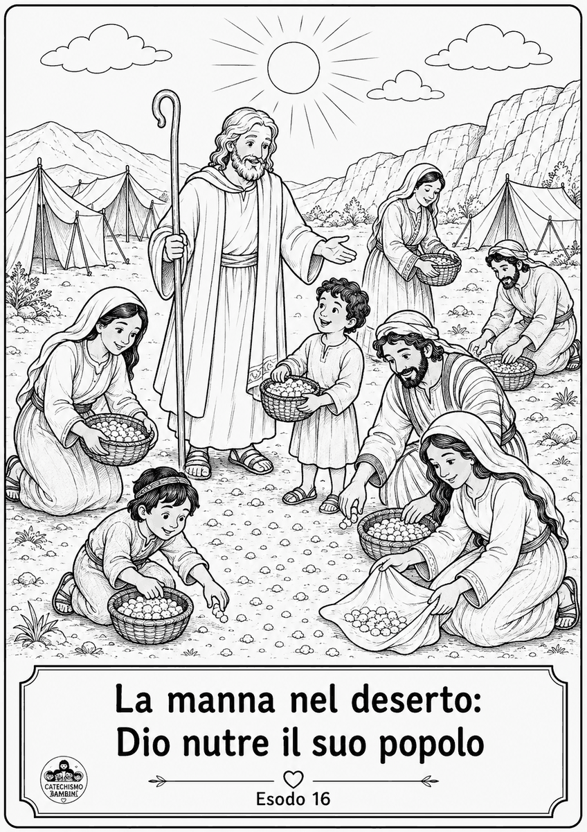 Disegno da colorare: La manna nel deserto: Dio nutre il suo popolo