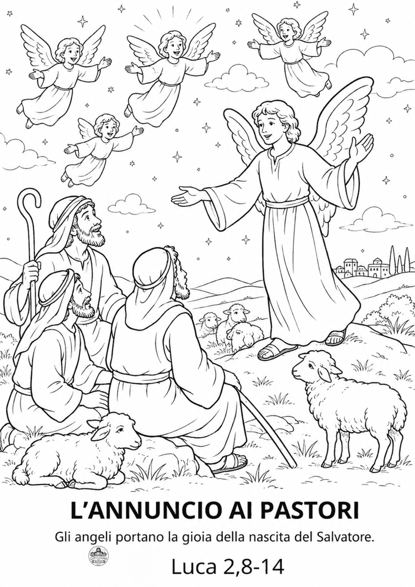 Disegno da colorare: L'annuncio ai pastori