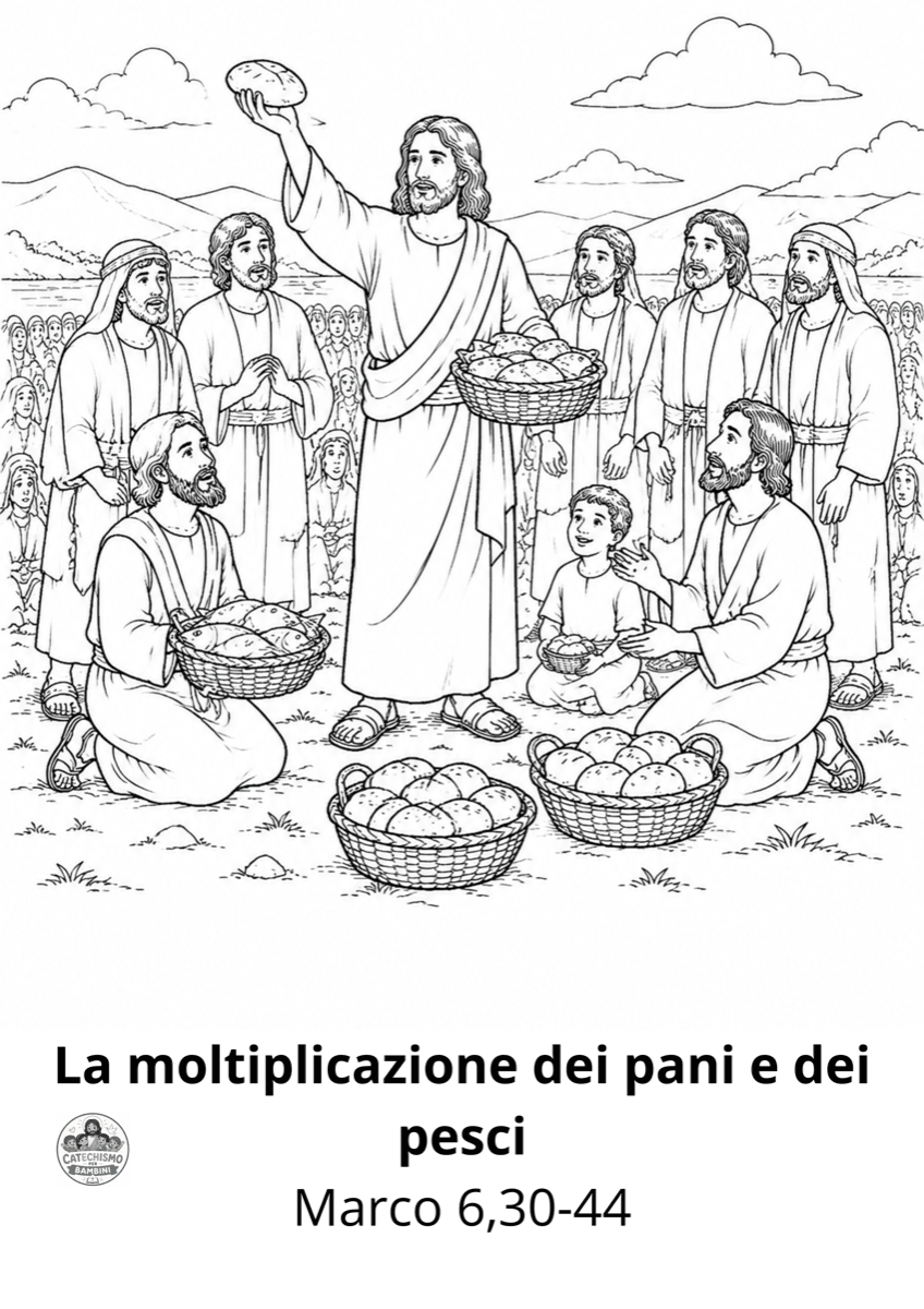 Disegno da colorare: La moltiplicazione dei pani e dei pesci