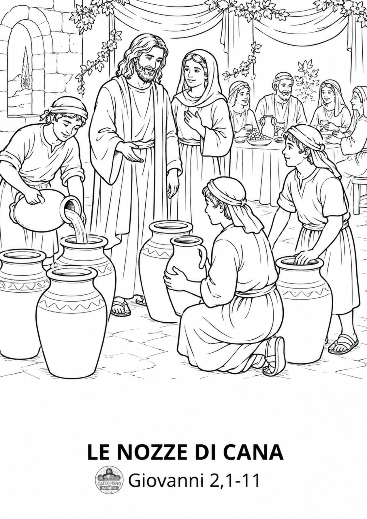 Disegno da colorare: Le nozze di Cana