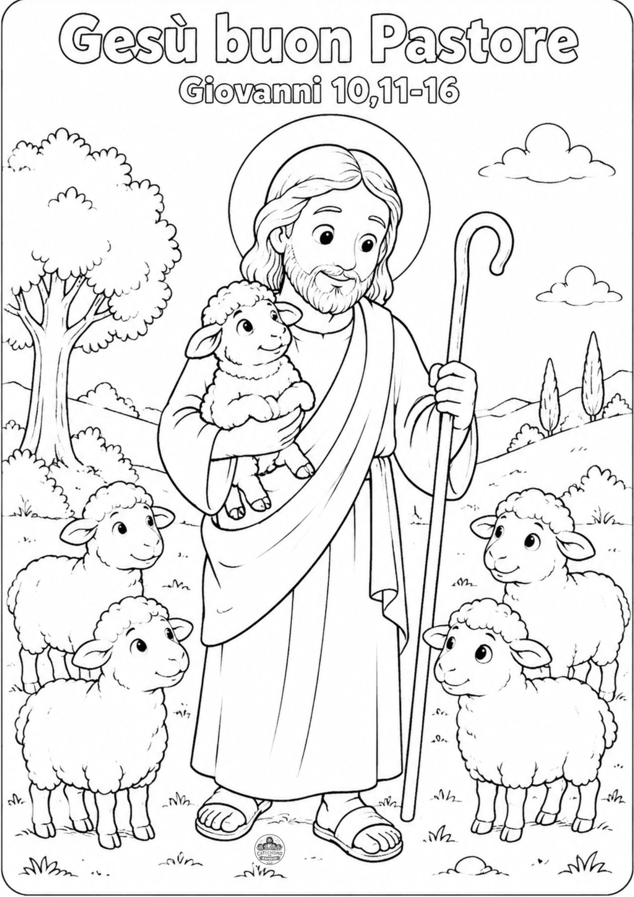 Disegno da colorare: Gesù buon Pastore