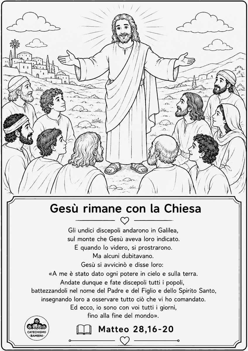 Disegno da colorare: Gesù rimane con la Chiesa