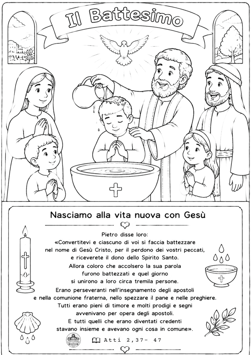 Disegno da colorare: Il Battesimo