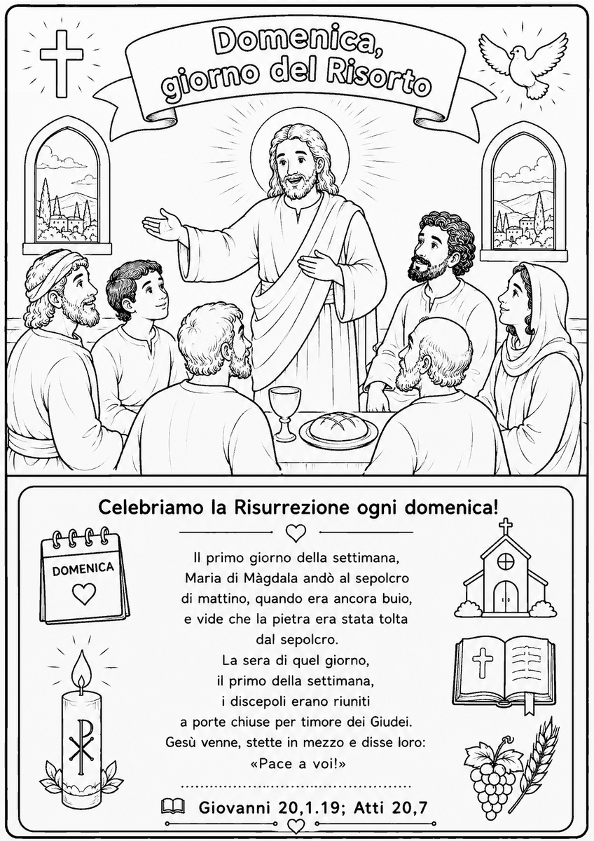 Disegno da colorare: Domenica, giorno del Risorto