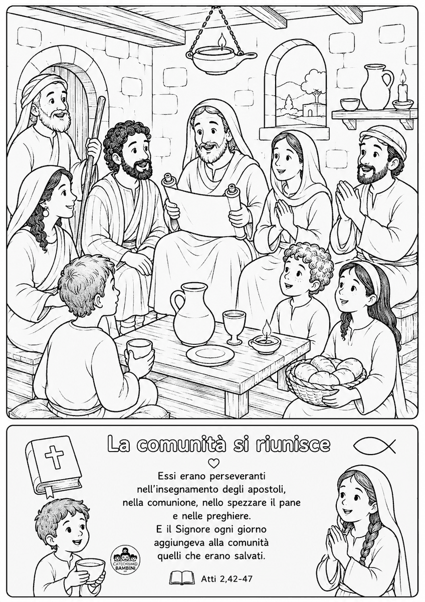 Disegno da colorare: La comunità si riunisce