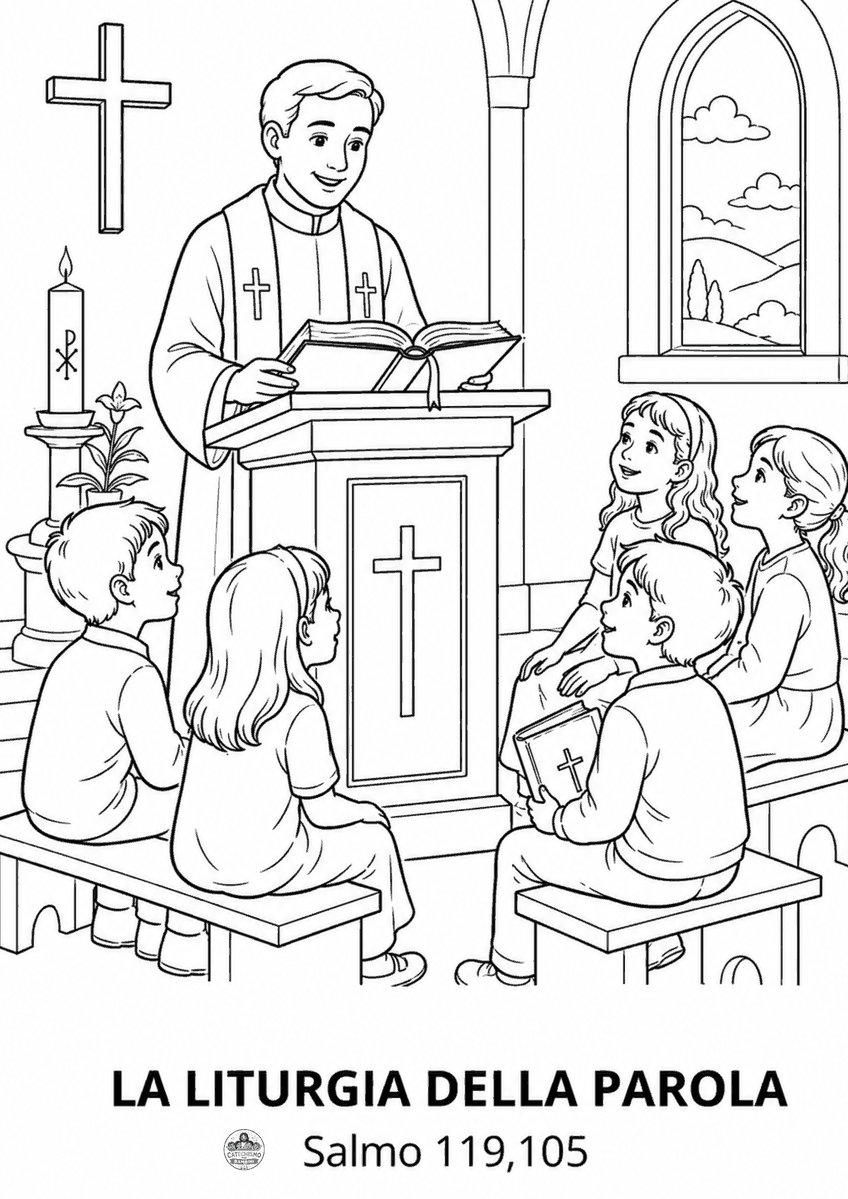 Disegno da colorare: La Liturgia della Parola