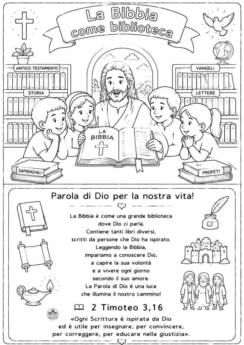 Disegno da colorare: La Bibbia come biblioteca