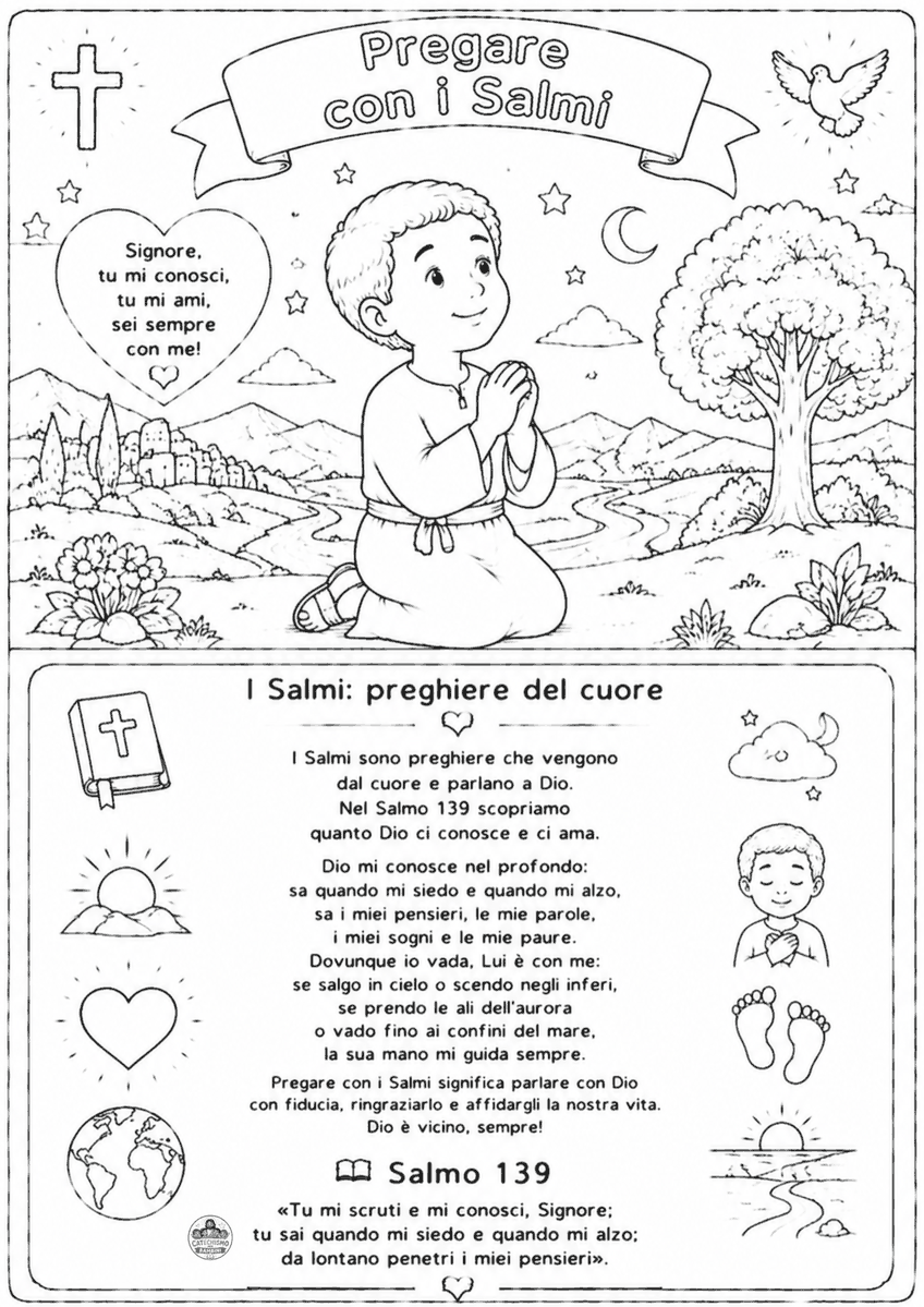 Disegno da colorare: Pregare con i Salmi