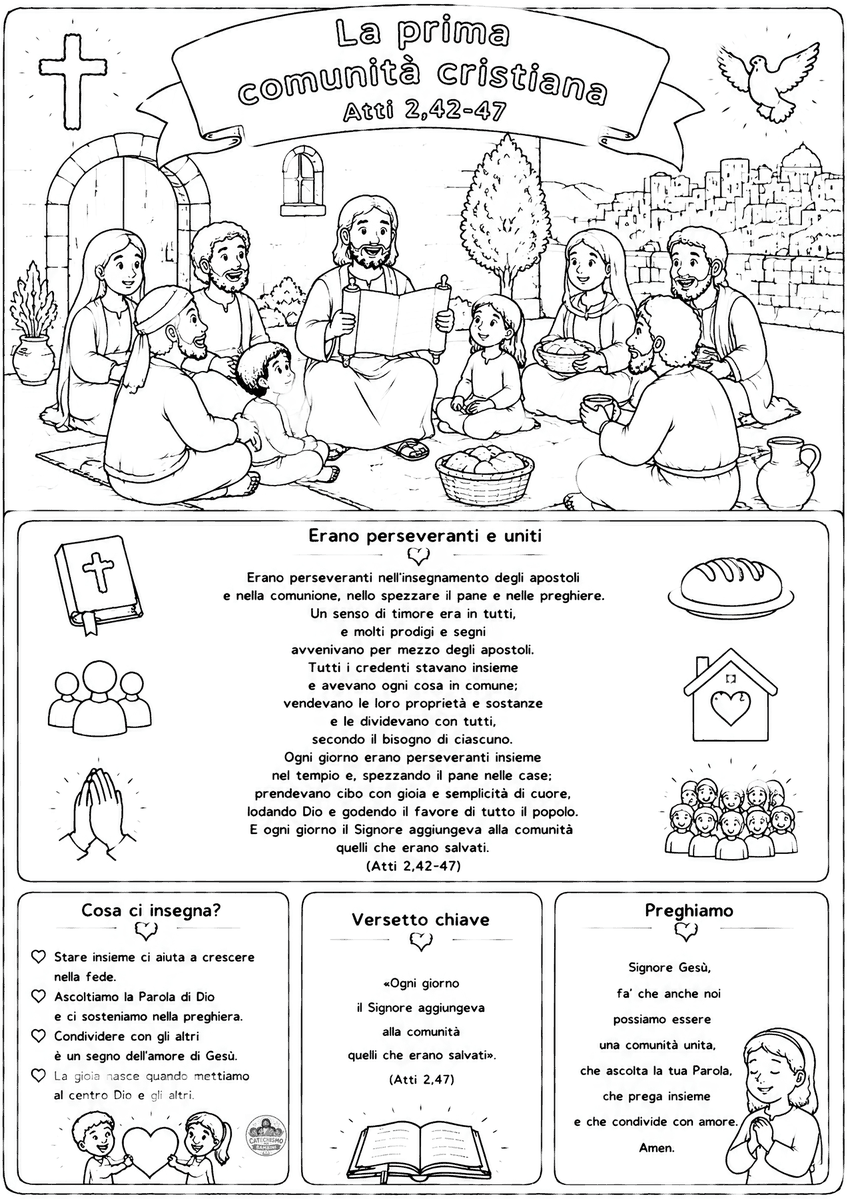Disegno da colorare: La prima comunità cristiana