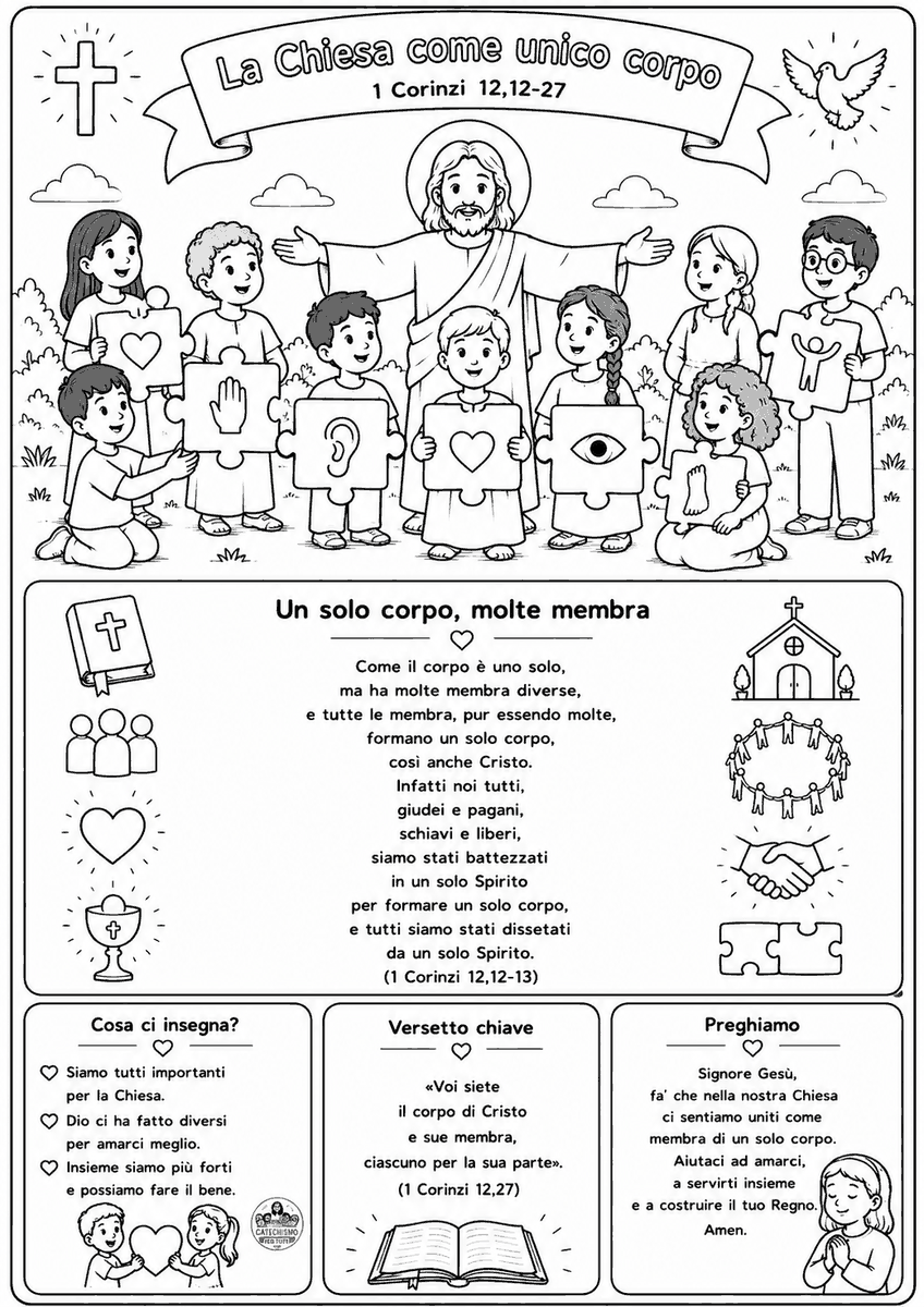 Disegno da colorare: La Chiesa come unico corpo