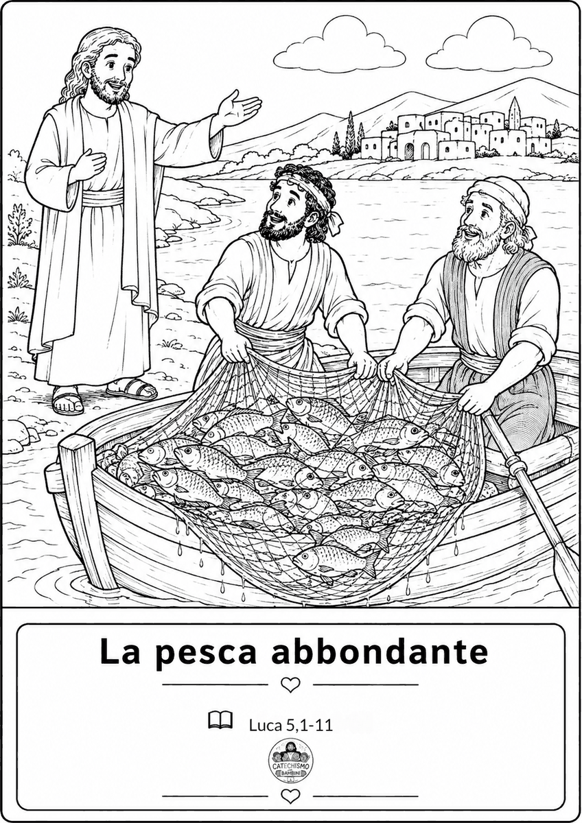 Disegno da colorare: La pesca abbondante