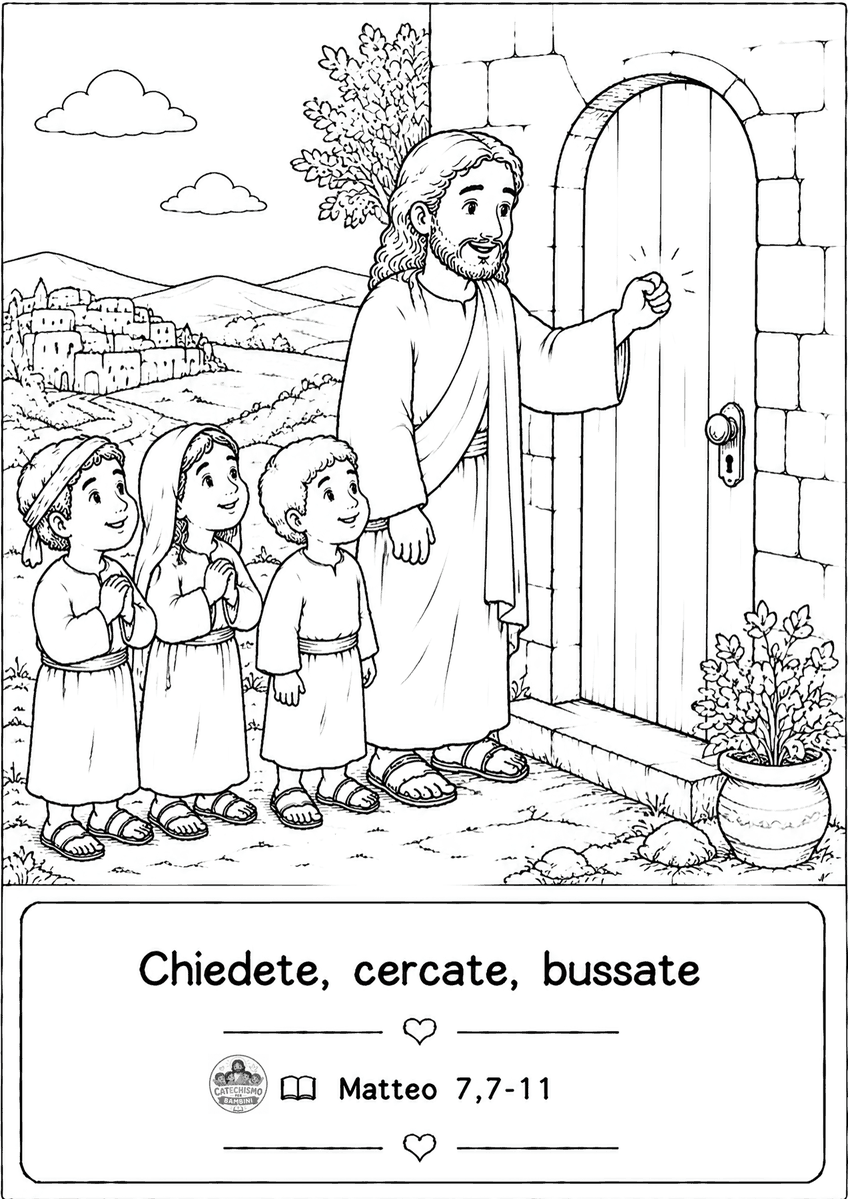 Disegno da colorare: Chiedete, cercate, bussate