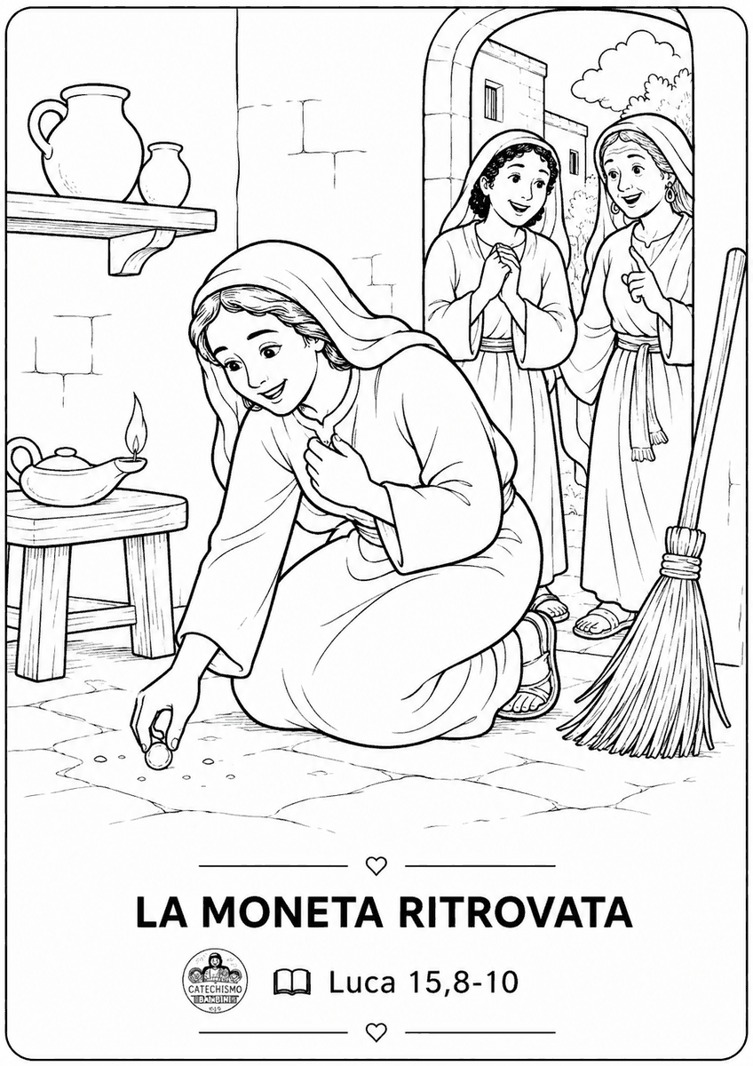 Disegno da colorare: La moneta ritrovata