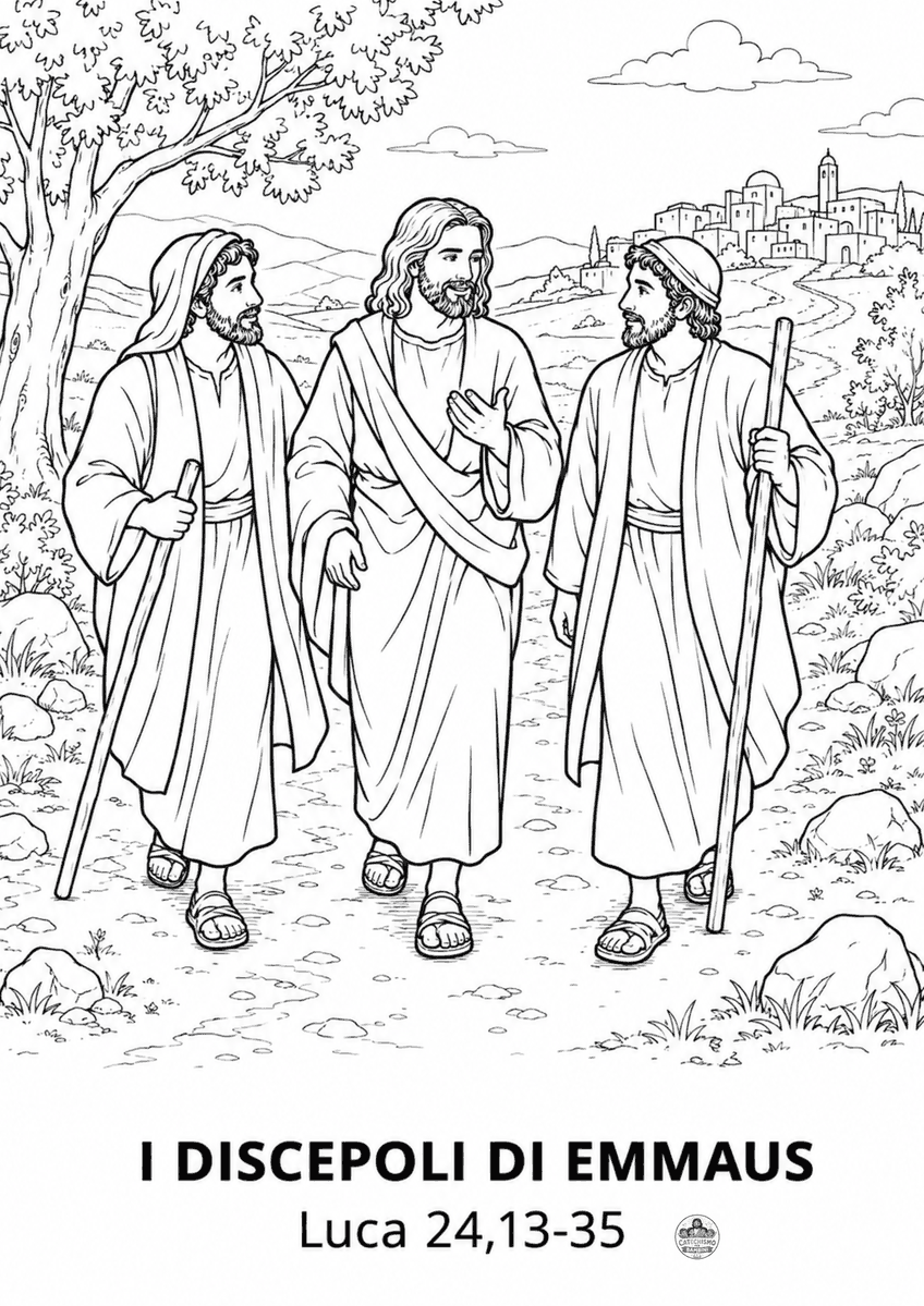 Disegno da colorare: I discepoli di Emmaus