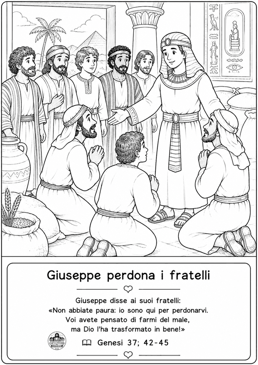 Disegno da colorare: Giuseppe perdona i fratelli