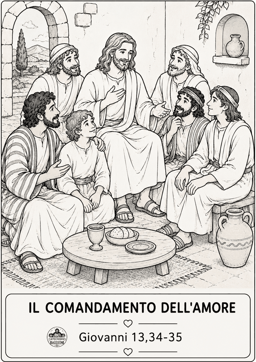 Disegno da colorare: Il comandamento dell'amore