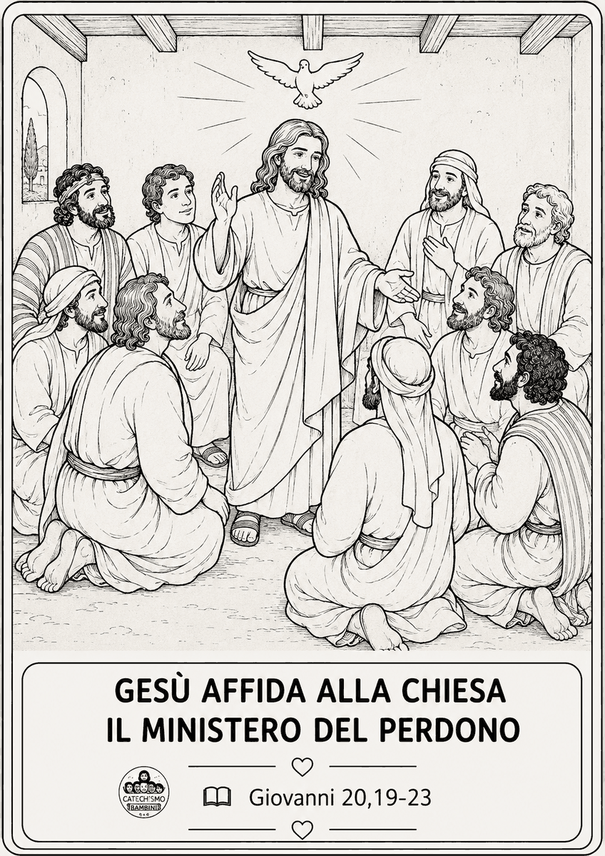 Disegno da colorare: Gesù affida alla Chiesa il ministero del perdono