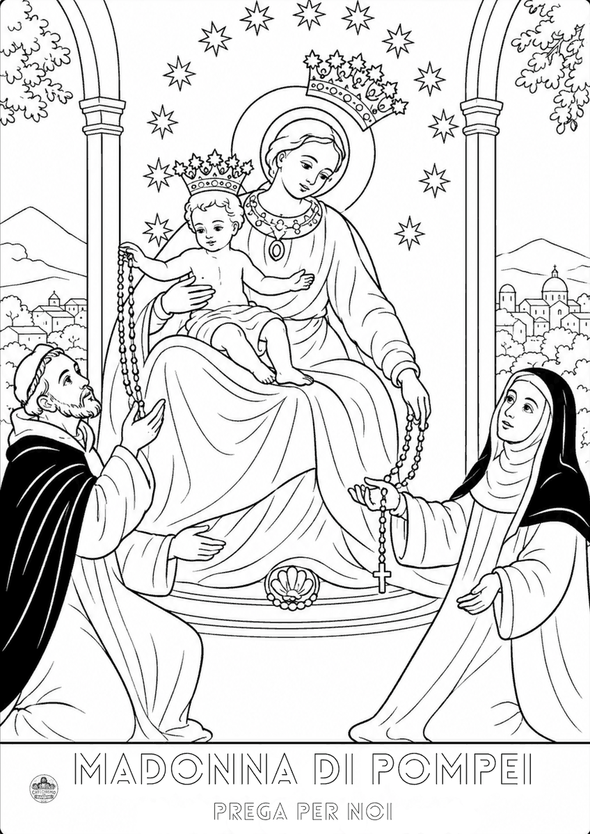 Disegno da colorare: Madonna di Pompei