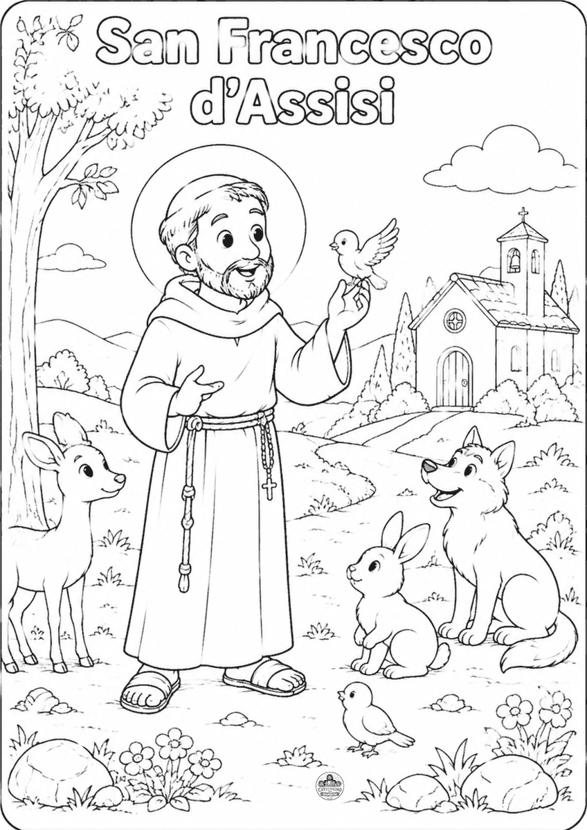 Disegno da colorare: San Francesco d’Assisi