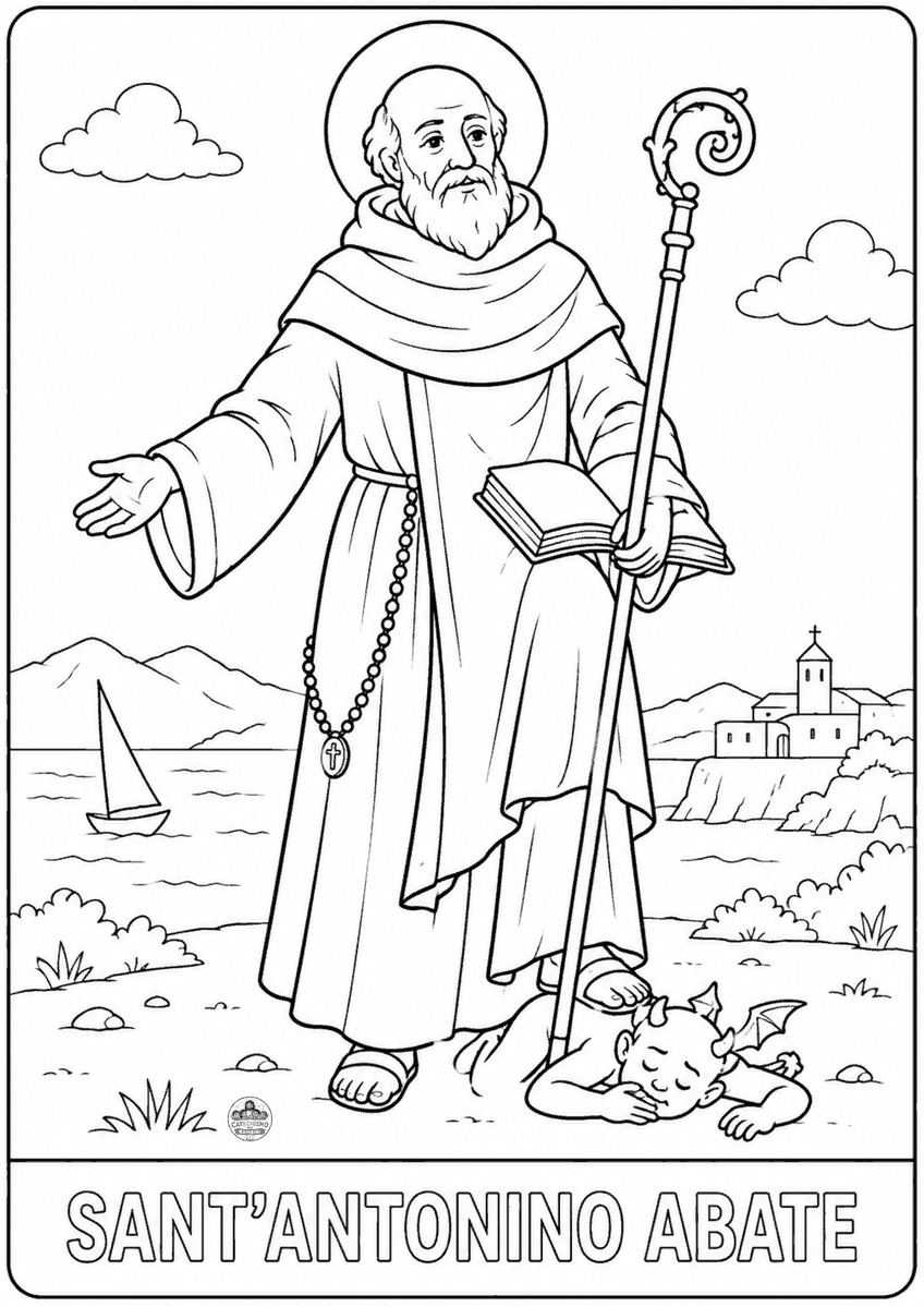 Disegno da colorare: Sant’Antonino Abate
