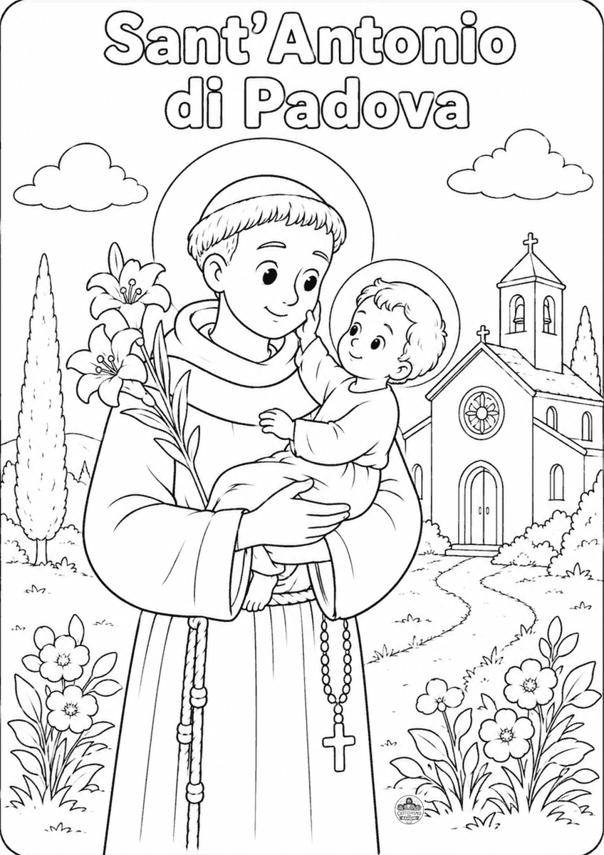 Disegno da colorare: Sant’Antonio di Padova